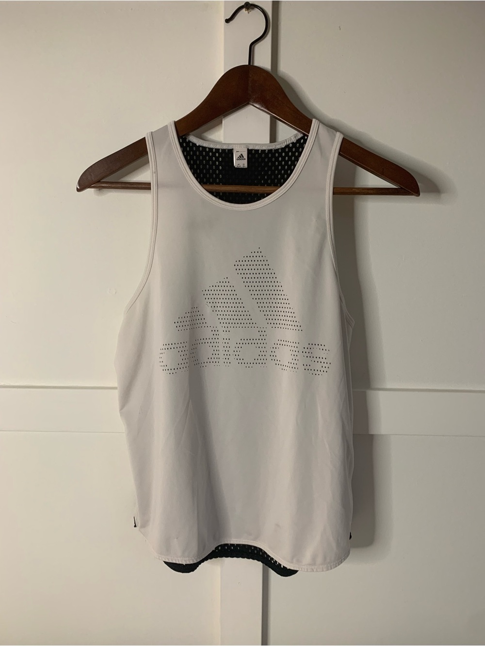 Adidas White Women’s Perforated Logo Swim Tank